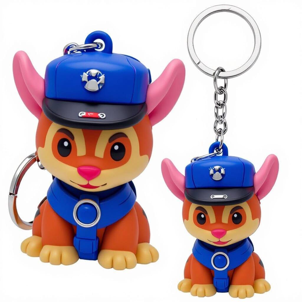 Backpack with Keychain in Industrial Design Style