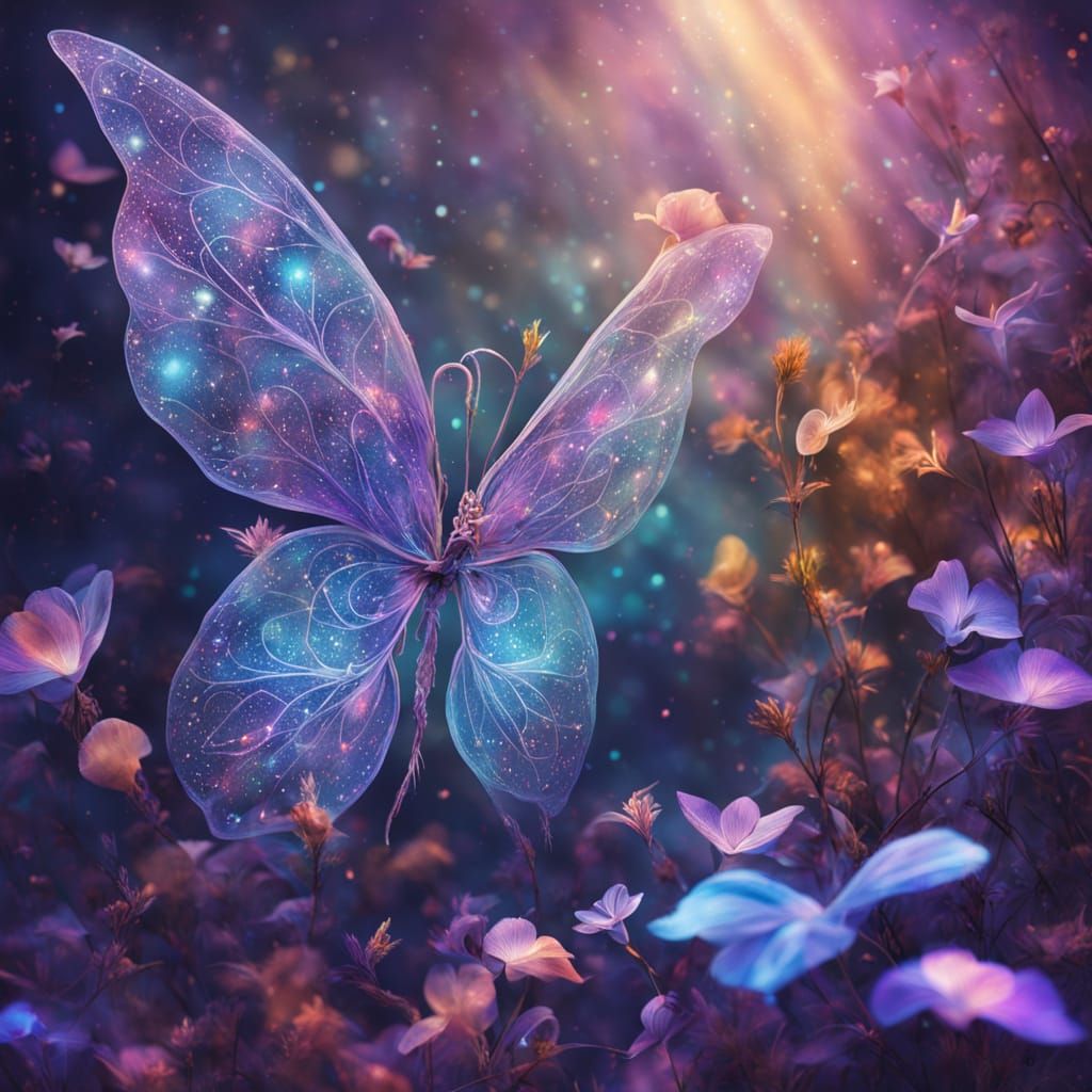 Cosmic Fairy Wings from Dried Orchid Petals