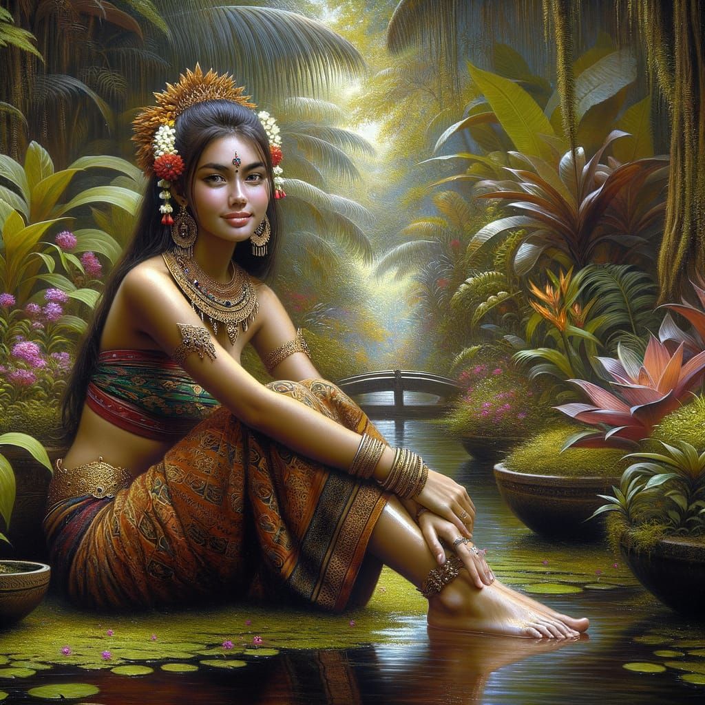 Portrait of a beautiful young beautiful Balinese woman