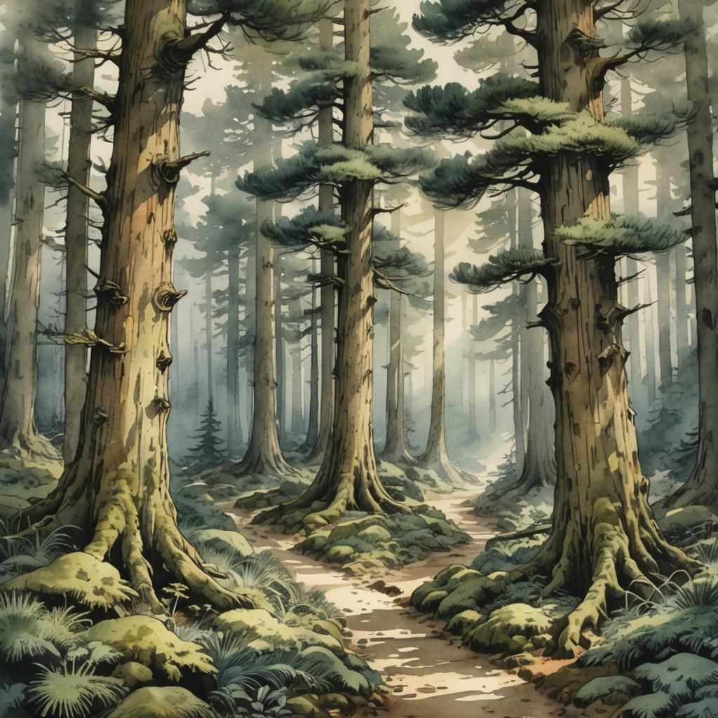 Enchanting Forest: Whimsical Watercolor Storybook Illustrati...