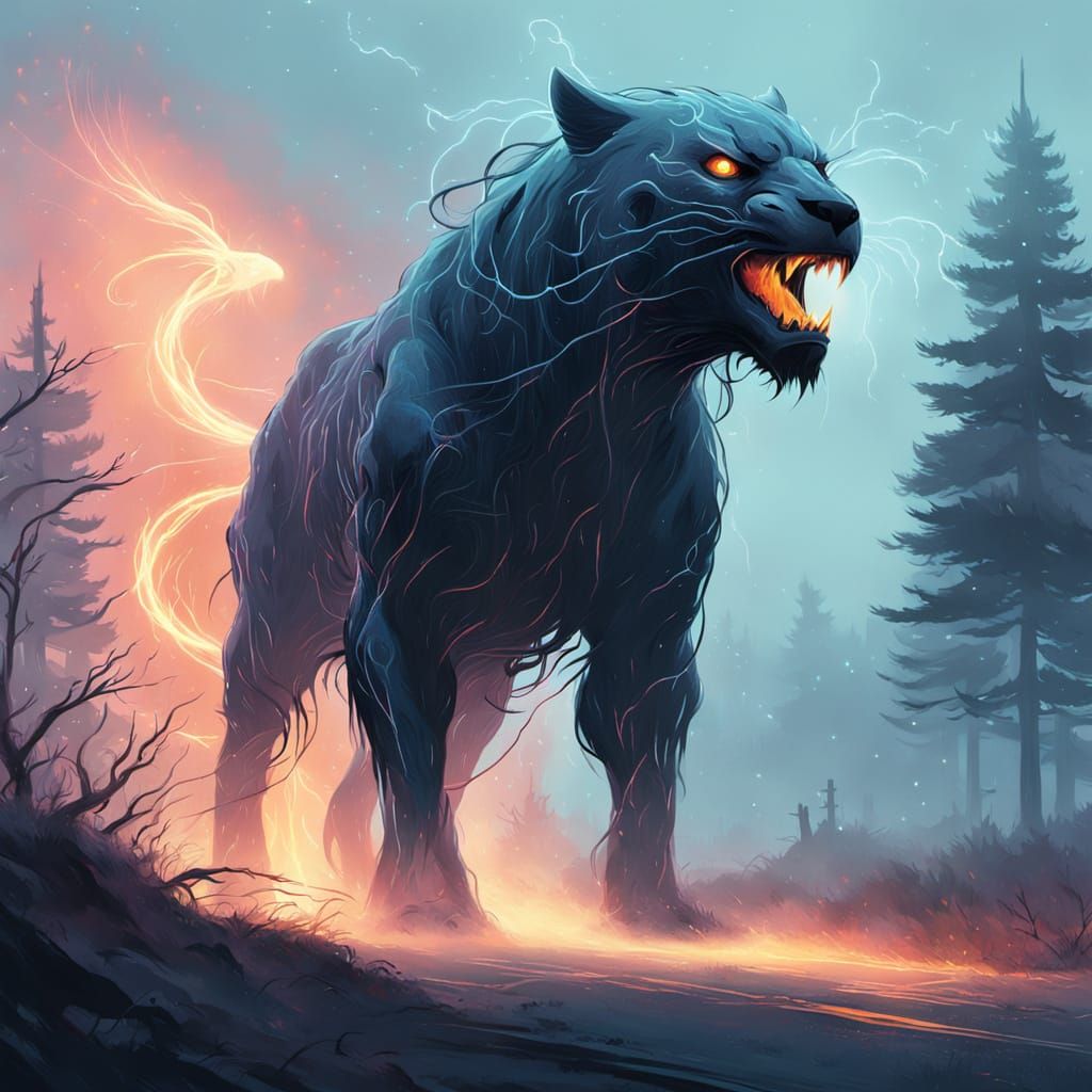 Ethereal Ghost Panther in Dreamy Winds