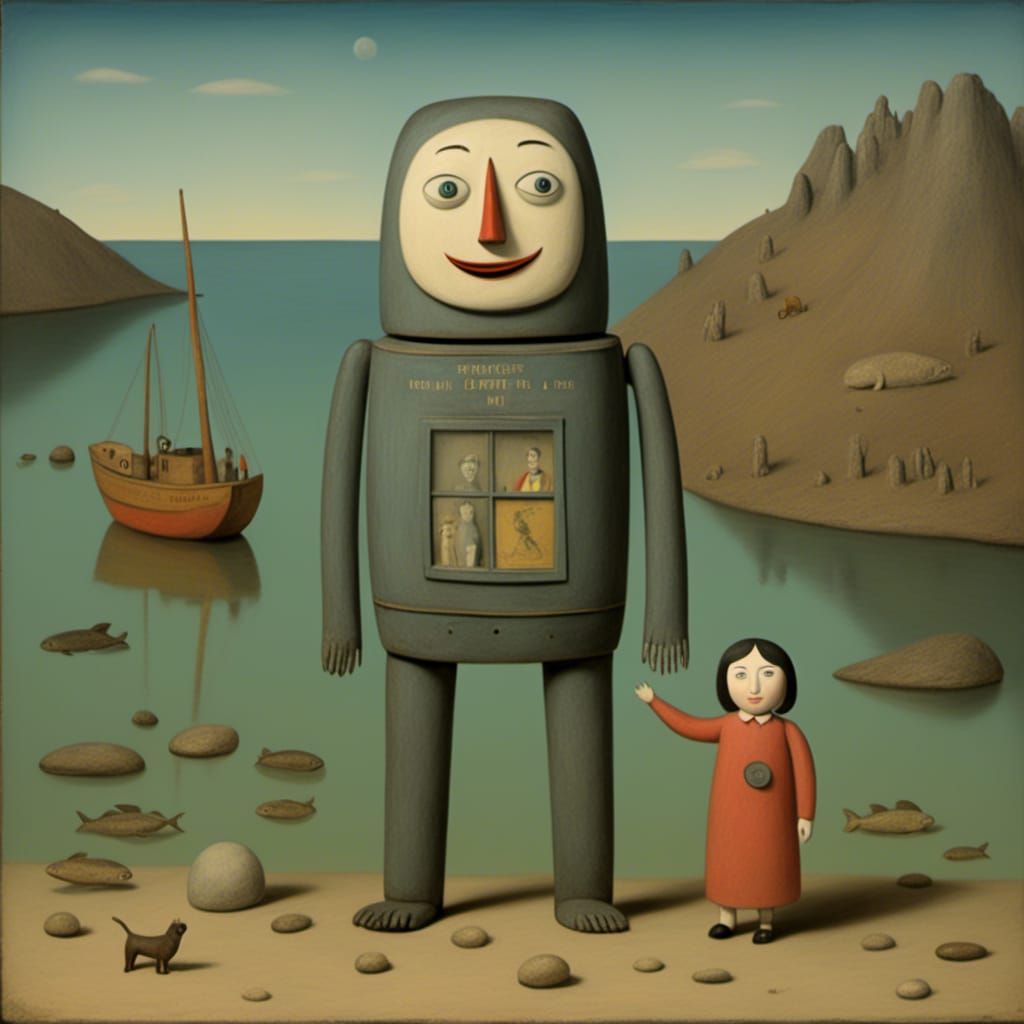 Stylized Portrait of a Woman in Whimsical Style