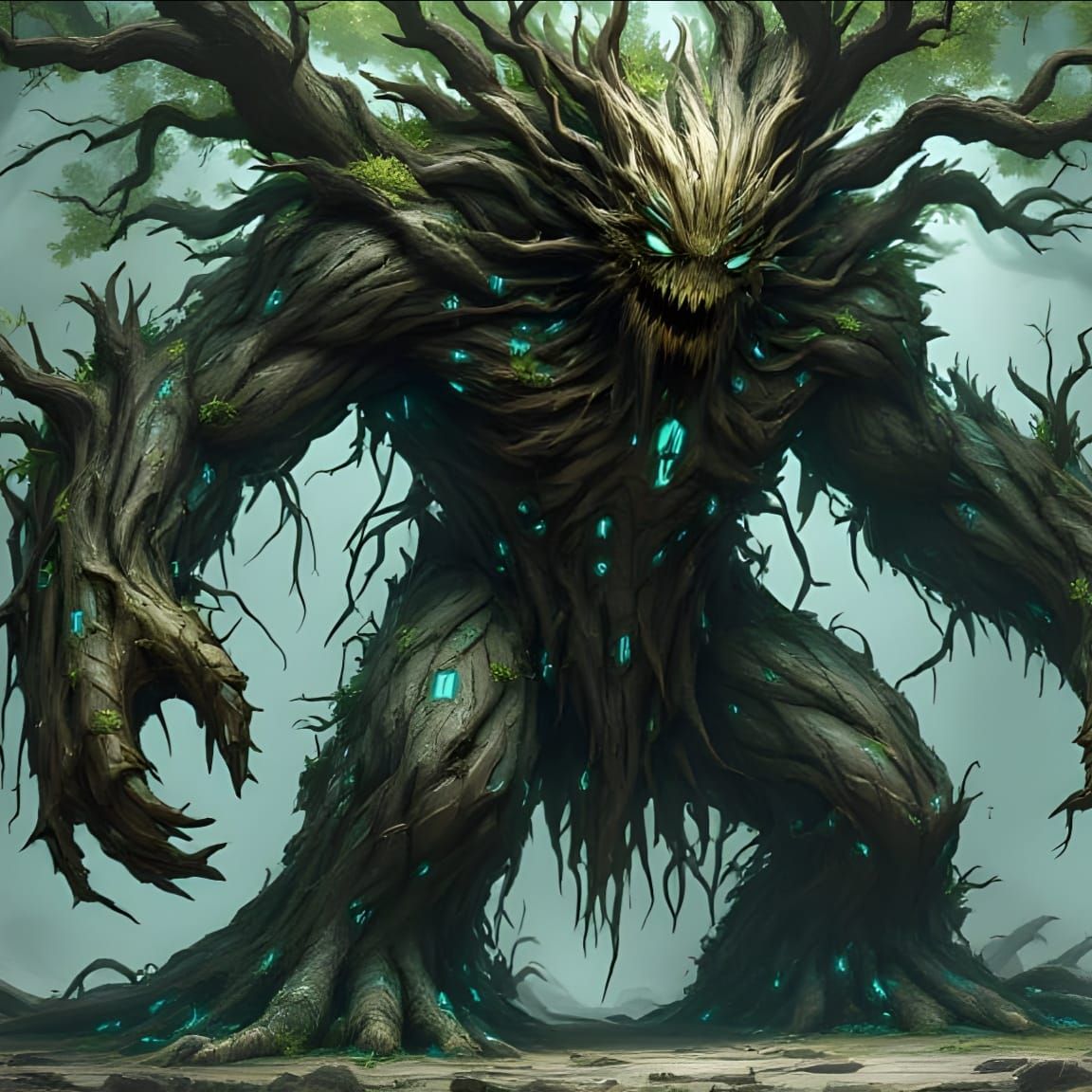 Ancient Treant Maokai in Dark, Mystical Forest