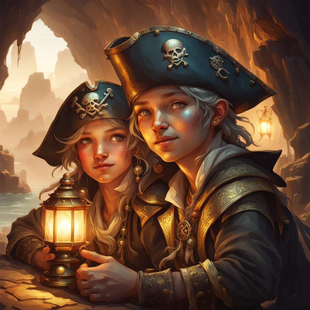 Cute Baby Pirates' Treasure Cave Portrait