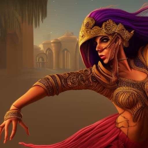 Arabian Nights Dancer: Detailed Fantasy Art