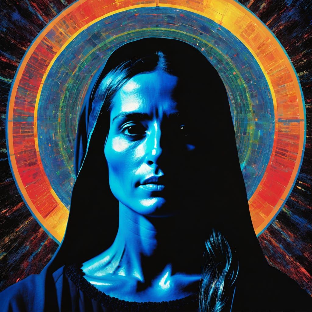 Mary Magdalene in Vibrant Abstract Colors