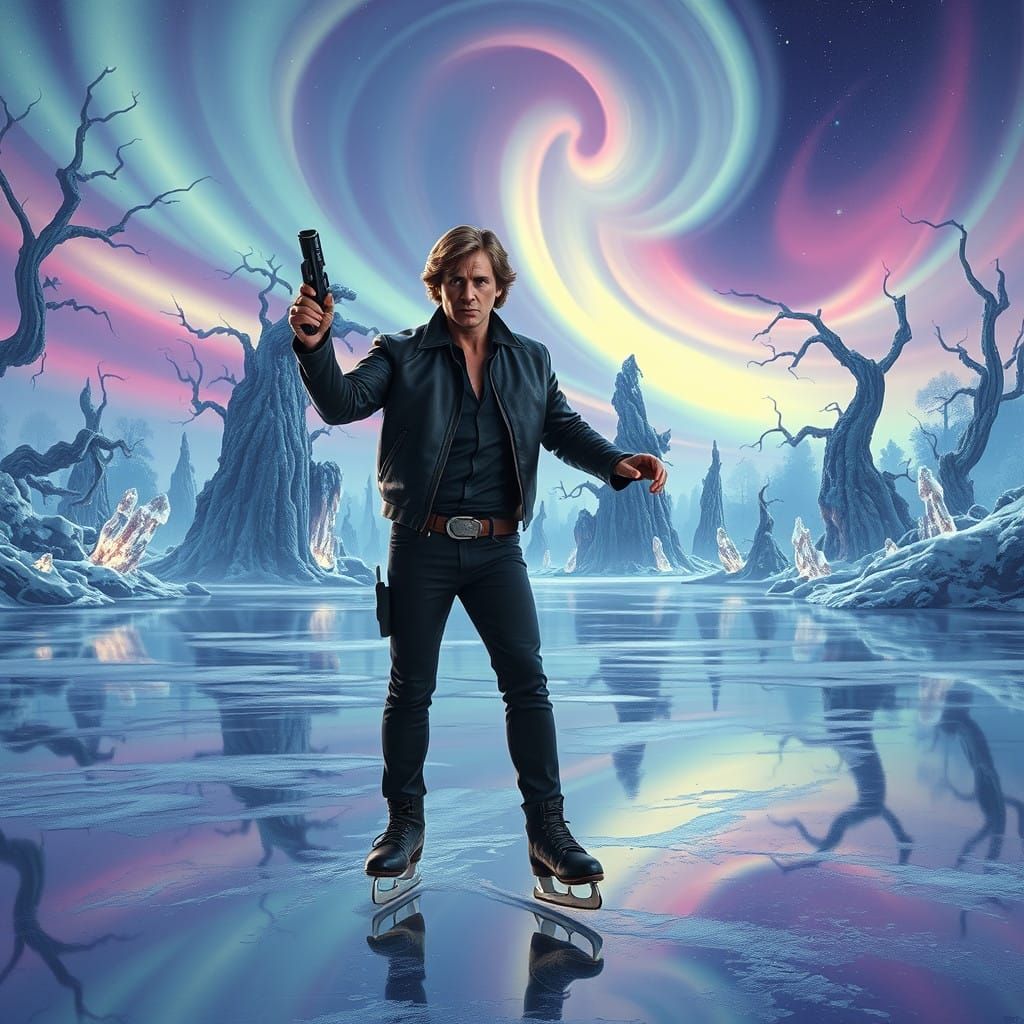 Han Solo ice-skating