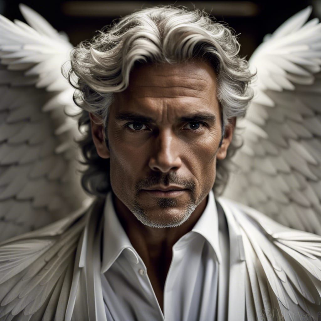 Striking Angel Portrait with Dynamic Lighting