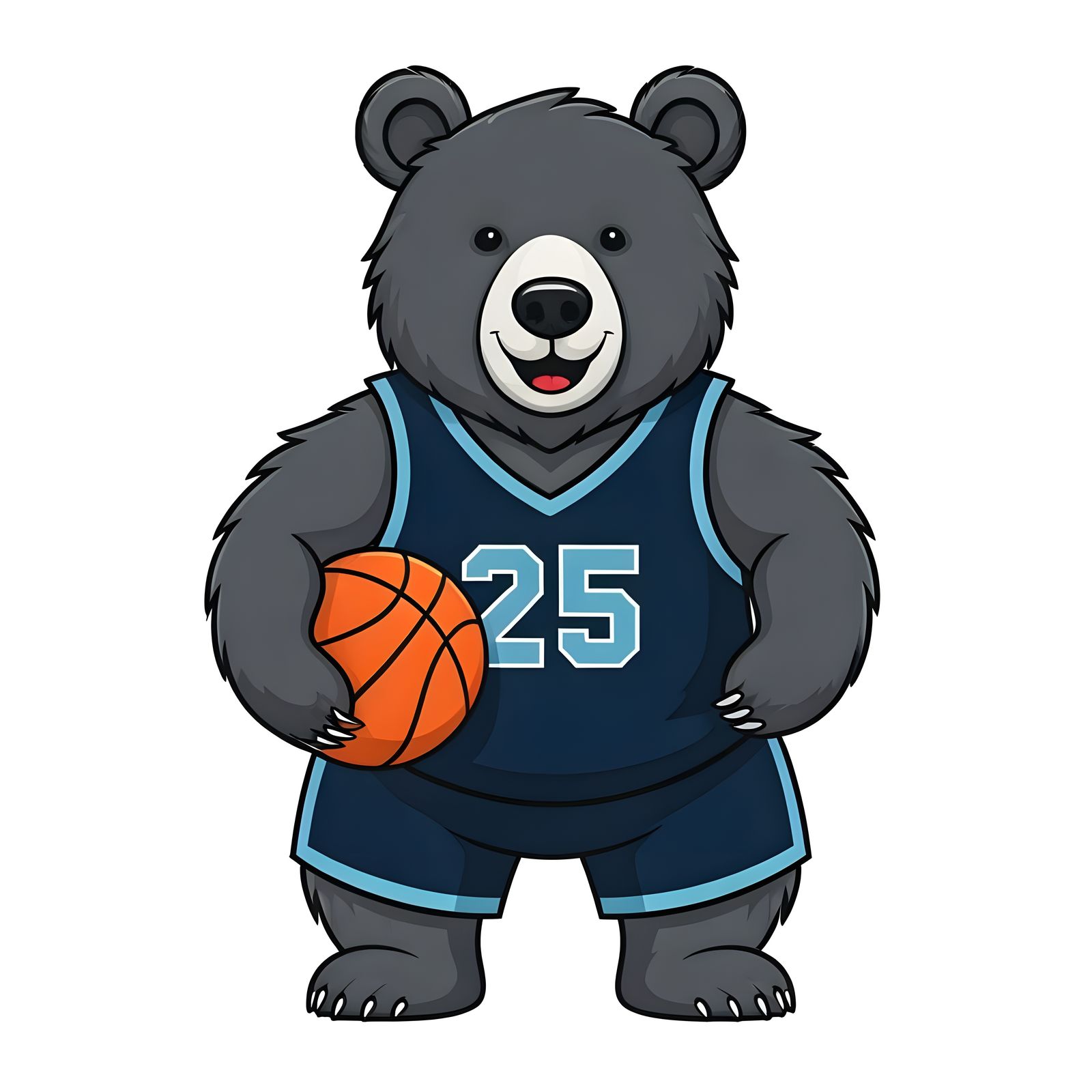 grizzly bear ready to play basketball