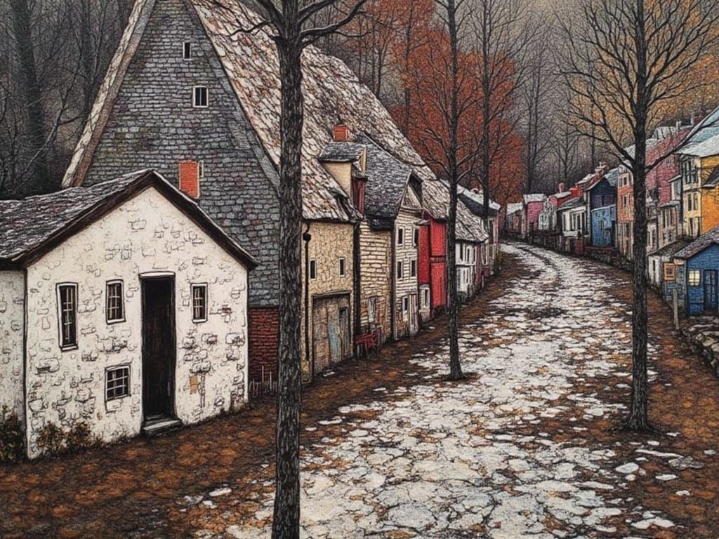 Urban Decay: Pigeon at Twilight in Expressionist Style