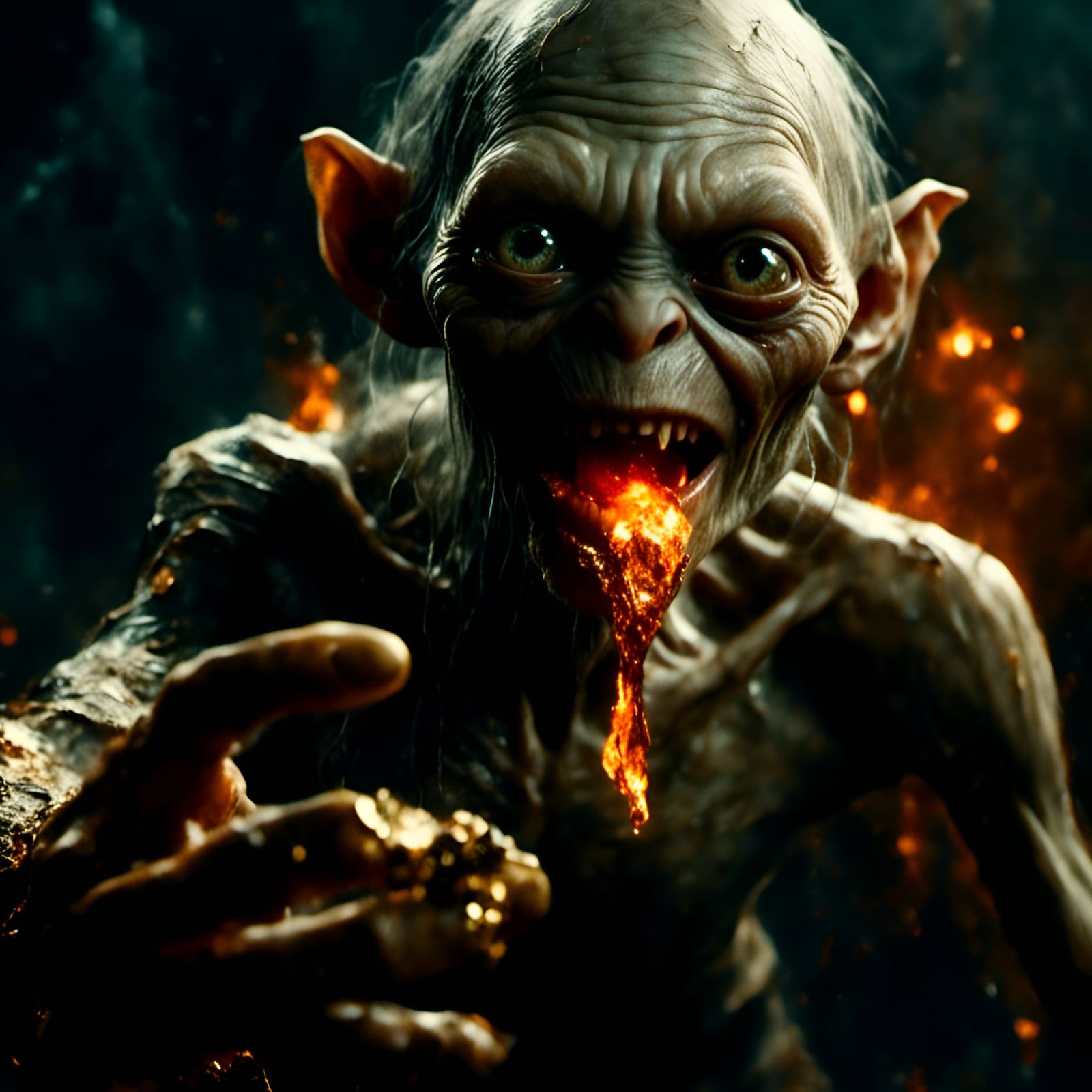 Gollum Reaches for the Ring in Hyperreal Detail