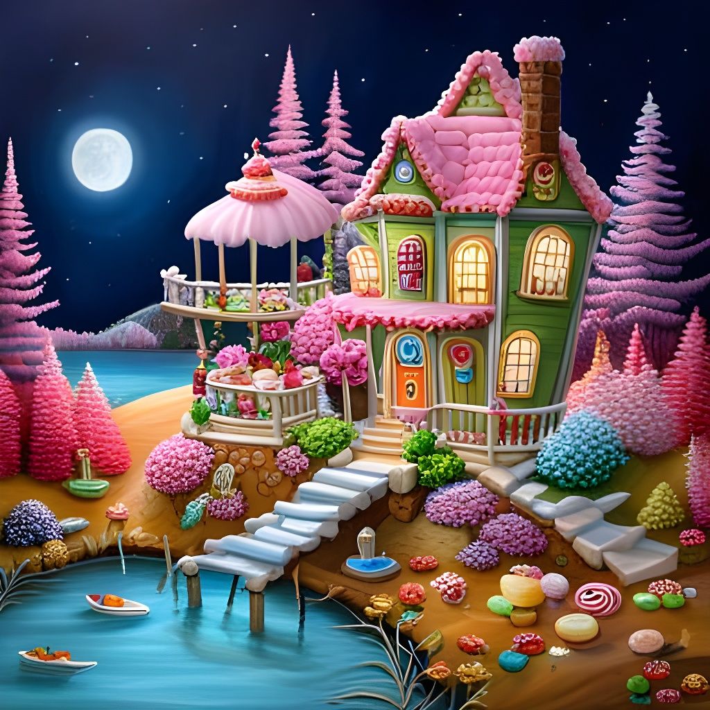 Fantasy Cookie House in Storybook Style