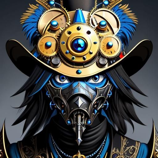 Steampunk Bird with Plague Mask in Vector Art