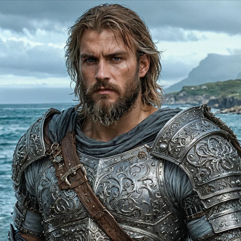 Paladin in Silver Armor, Dark Fantasy Art