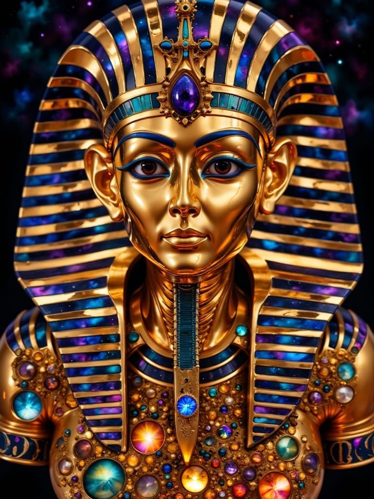 Art Deco King Tut Pachinko Game in Hyperkraximalismus Style