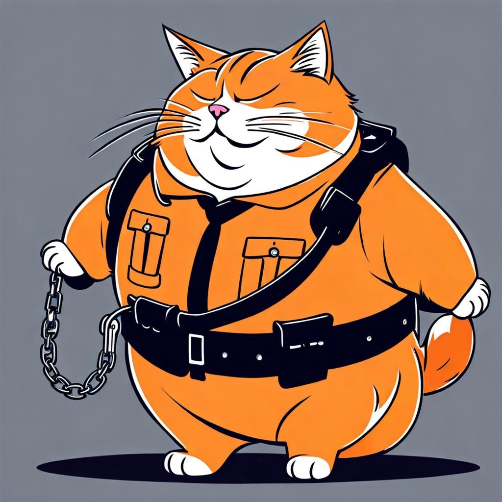Humorous Arrest of a Crying Orange Cat