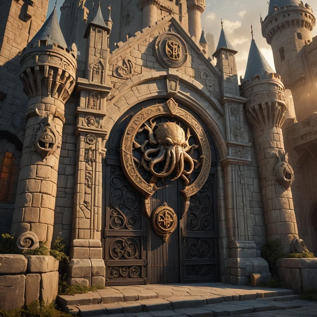 The front gate of Kraken Keep.