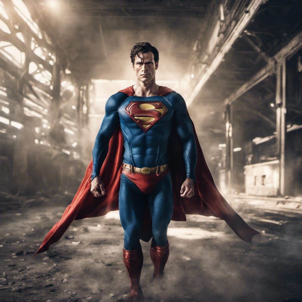 Hyperrealistic Superman Portrait in Cinematic Style