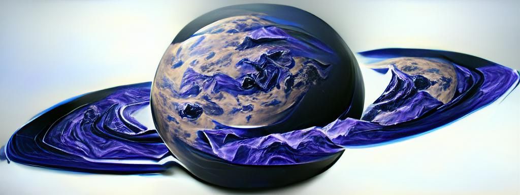 Dark Blue and Purple Planet Digital Artwork