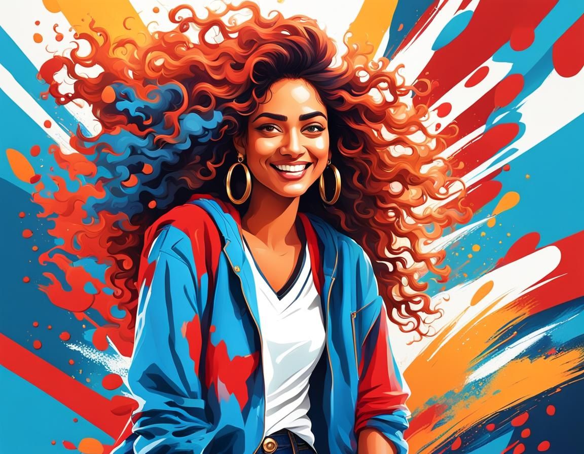 Pop Art Portrait: Indian Girl in Bold Style