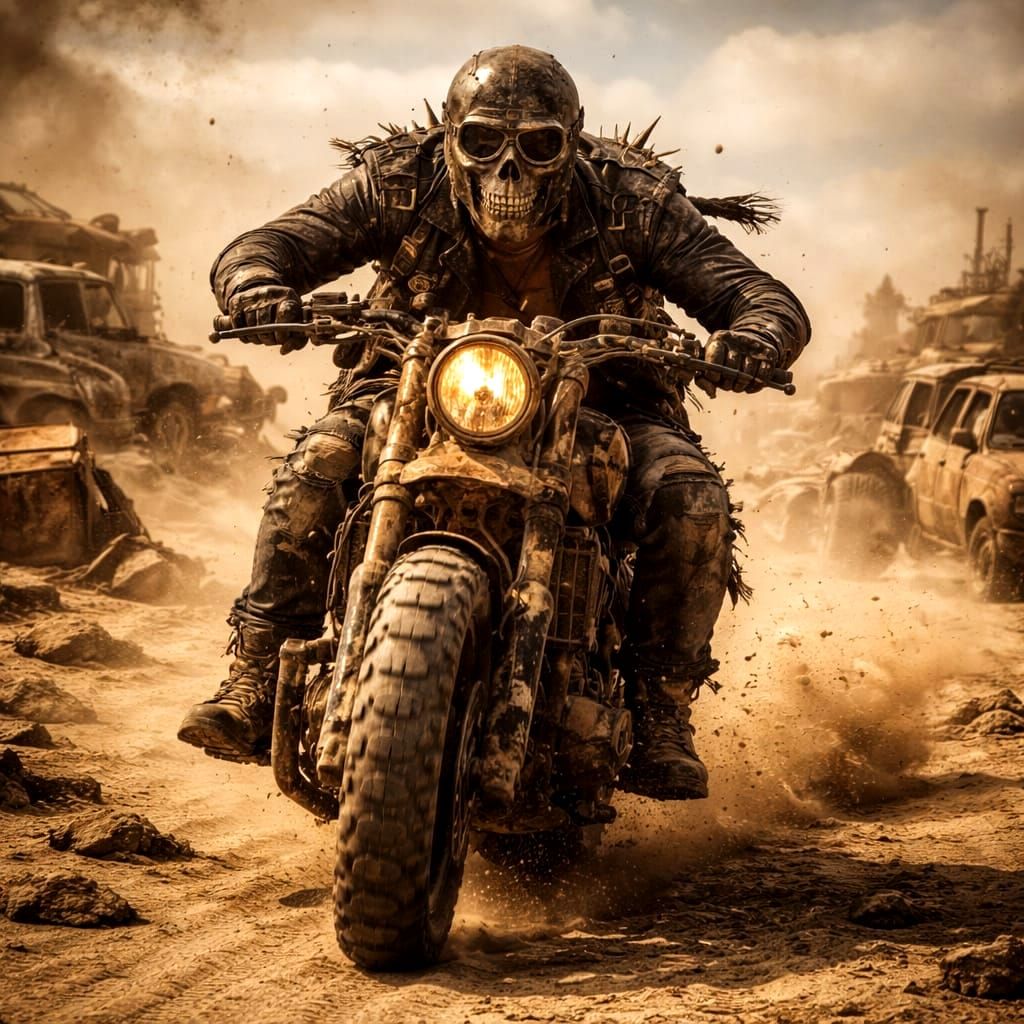 Post-apocalyptic biker