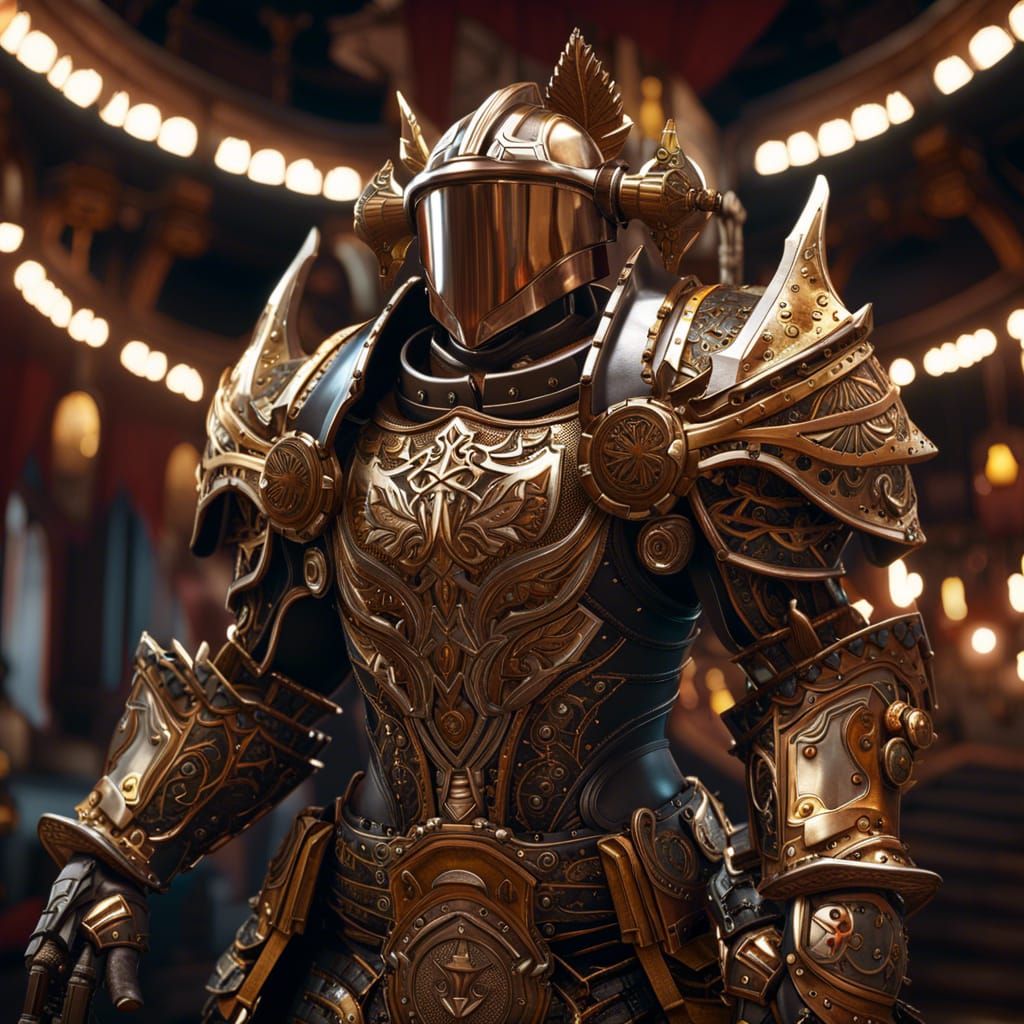 Detailed Steampunk Fantasy Armor Render in Unreal Engine