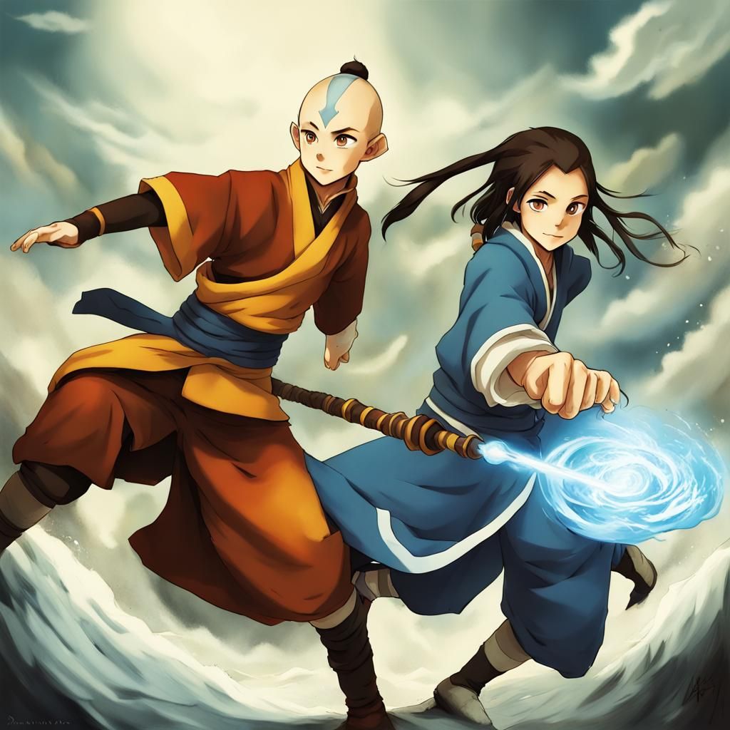 The Last Airbender in Anime Style