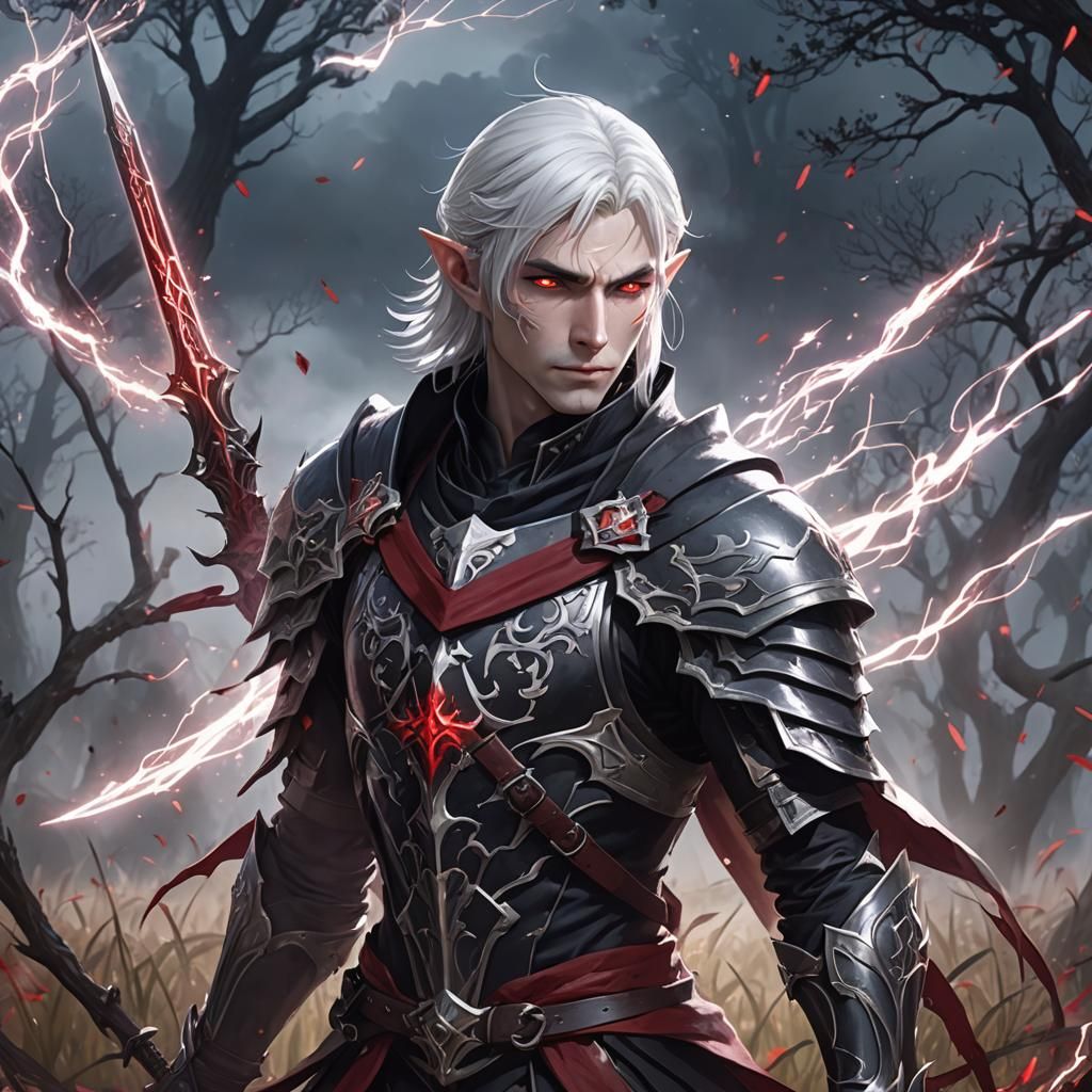 Mystical Elf Assassin with Crimson Daggers