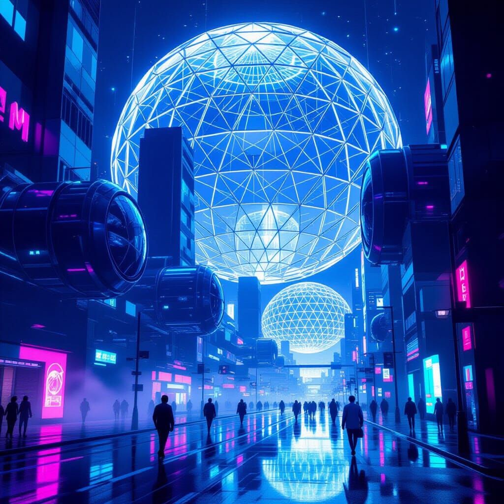 Futuristic City Dome with Integrated Air Conditioning in 204...