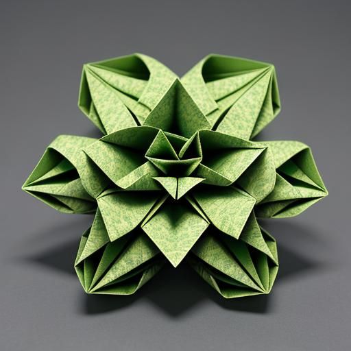 Origami Marijuana Leaf Papercraft in 8K