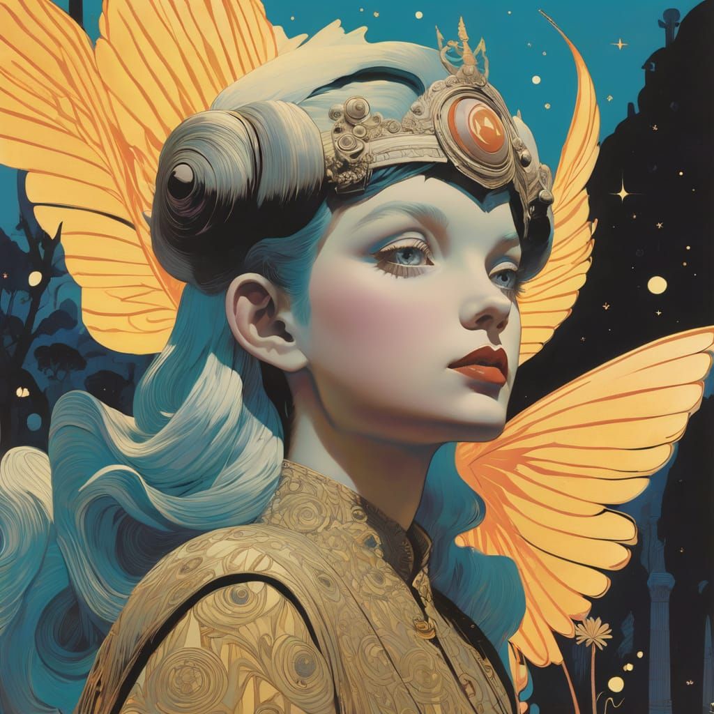 Whimsical Art in a Mid-Century Modern Style