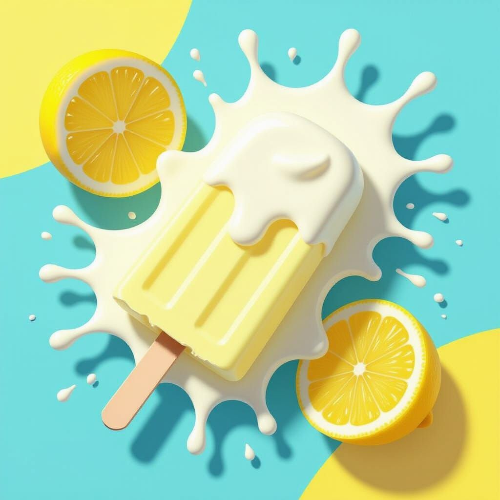 Lemon Yoghurt Popsicle with Lemonade Splashes