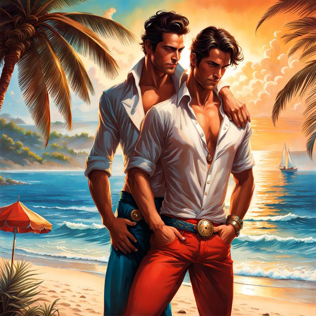 Gay harlequin romance novel cover