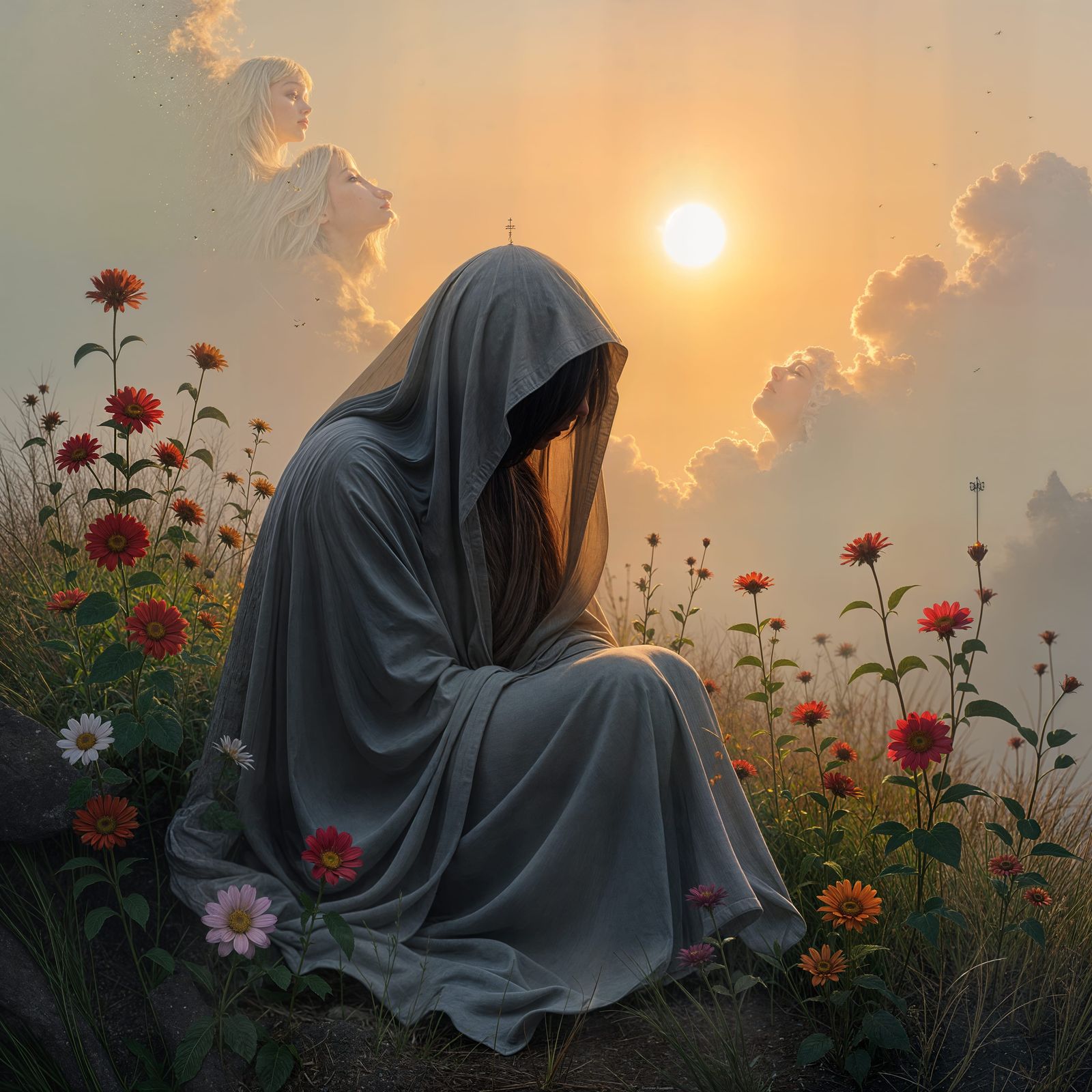 Symbolic Sadness Meets Hopeful Optimism