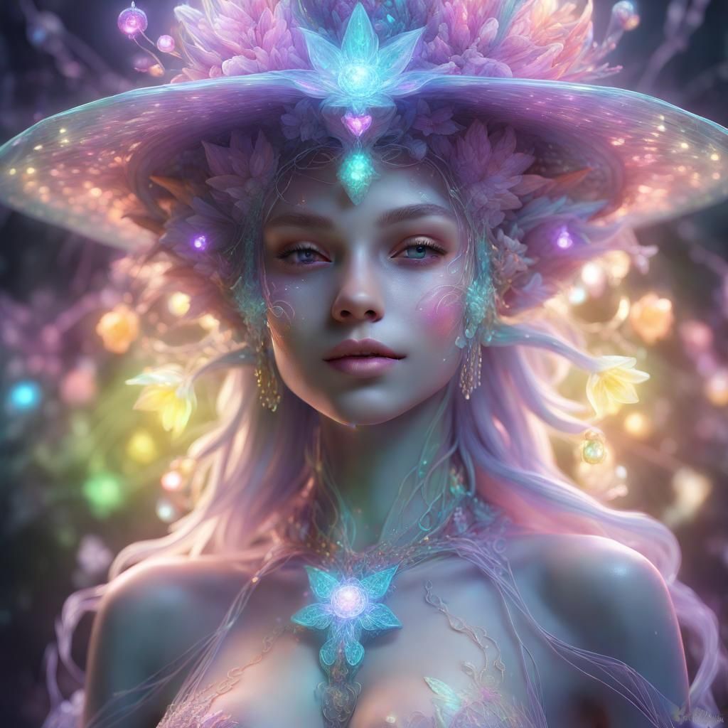 Forest Nymph with Fractal Dress and Pointy Hat