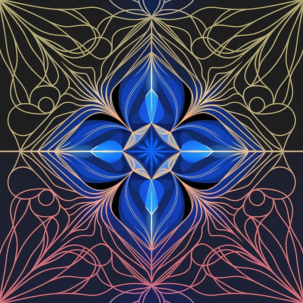 Lucid Cobalt Blue Aristocratic Gold Abstract