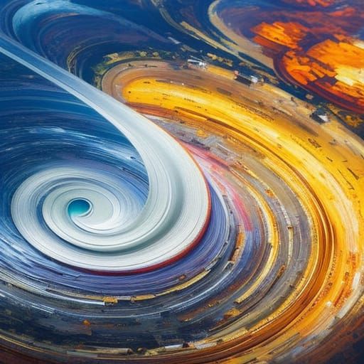 Epic Death Spiral in Expressionist Oil Painting