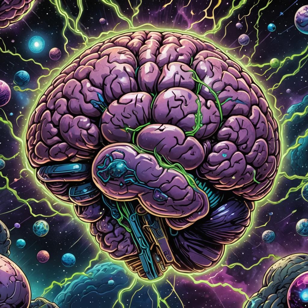Brain in Space: Cosmic Comic Book Illustration