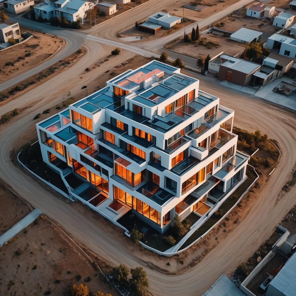 Futuristic Deconstructivist House Design in Abstract Express...