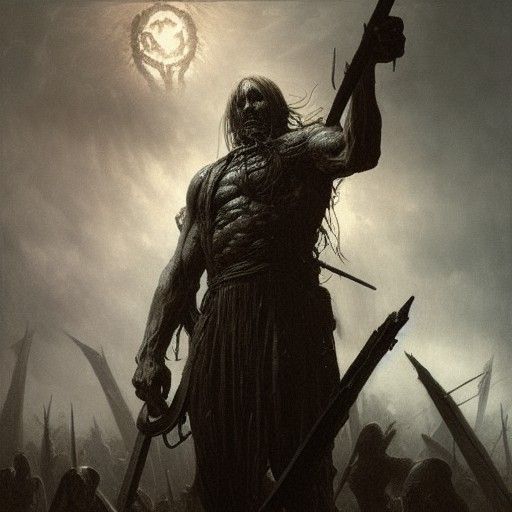 War Hammer Titan in Dark Horror Style
