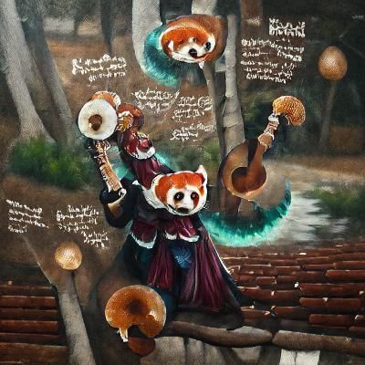 Red Panda Bard Concept Art Painting