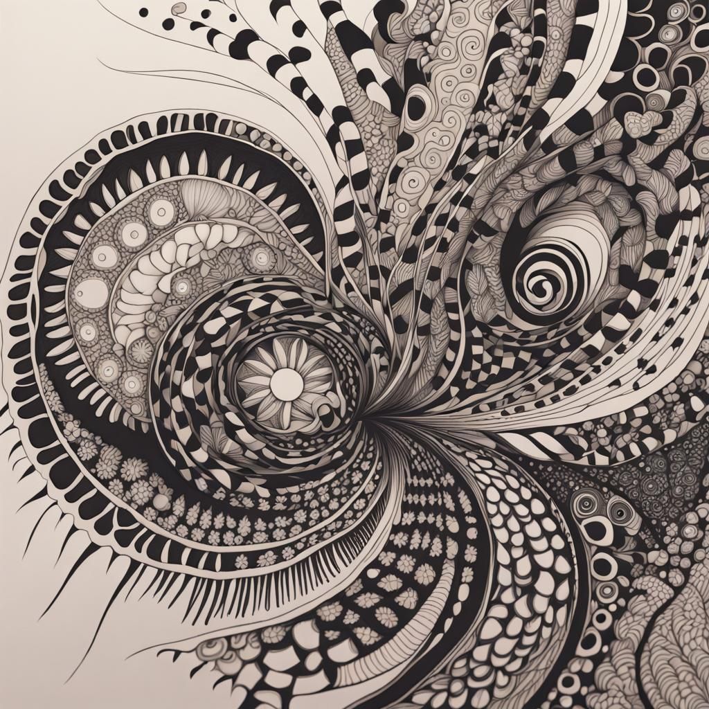 Abstract Zentangle Design