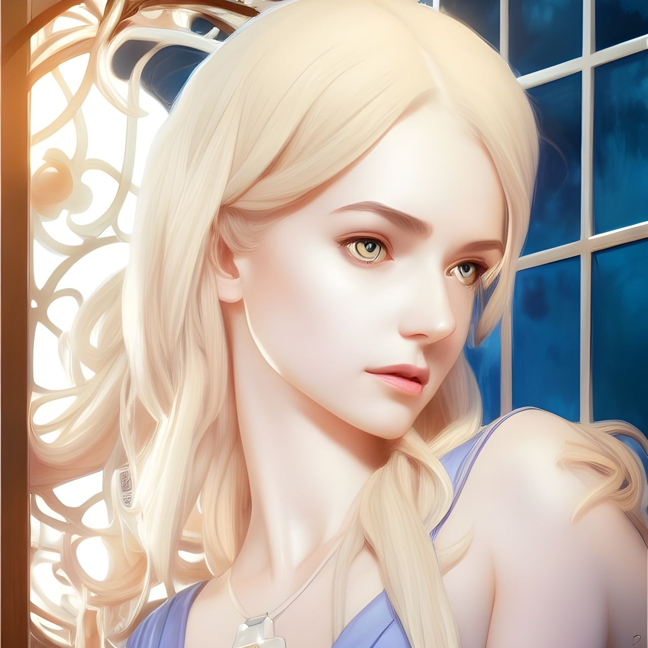 Detailed Portrait of Lucy Heartfilia in Fantasy Style