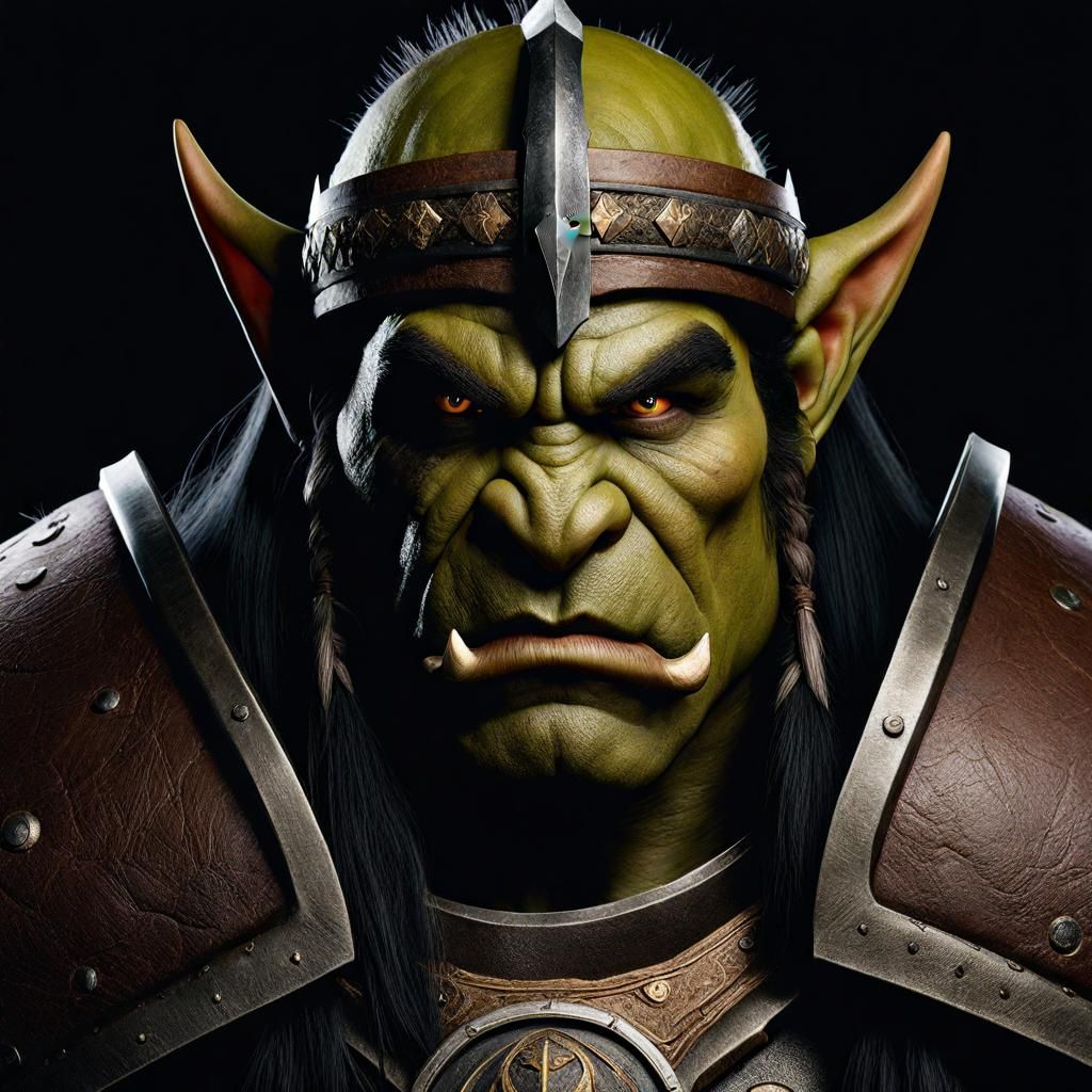 Orc Warrior Portrait with Professional Photography Aesthetic