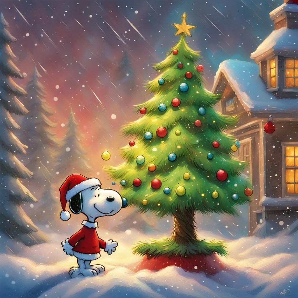 Snoopy and Christmas Tree