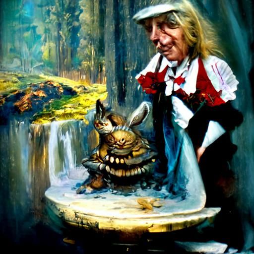 Wonderland Singer, Oil Painting by James Gurney