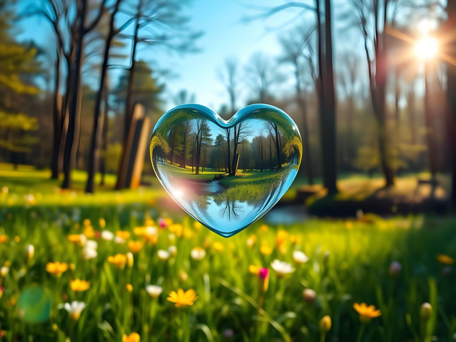 Vibrant Spring Forest Scene in Hyperrealistic Style