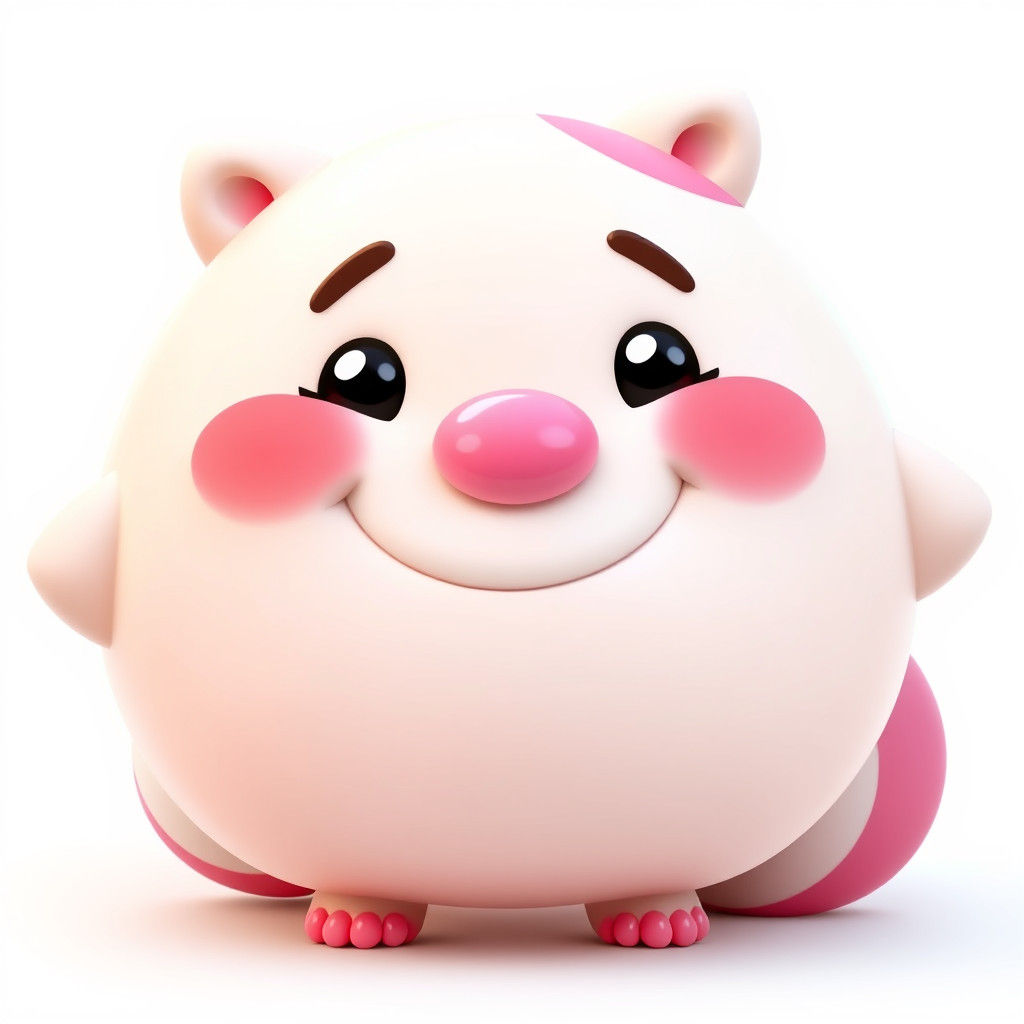 Adorable Cartoon Pig in Candy Art Style
