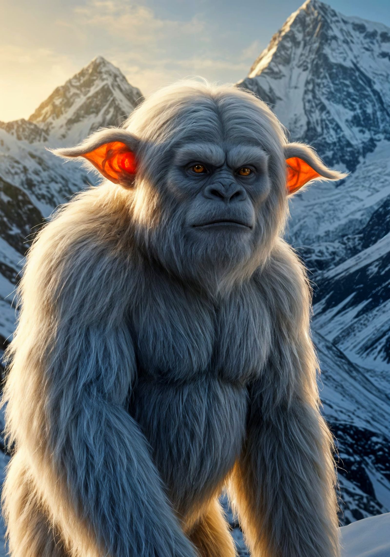 Ancient Style Young Yeti Illustration