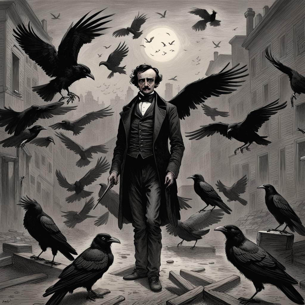 Ravens Attack Edgar Allan Poe: Gothic Horror
